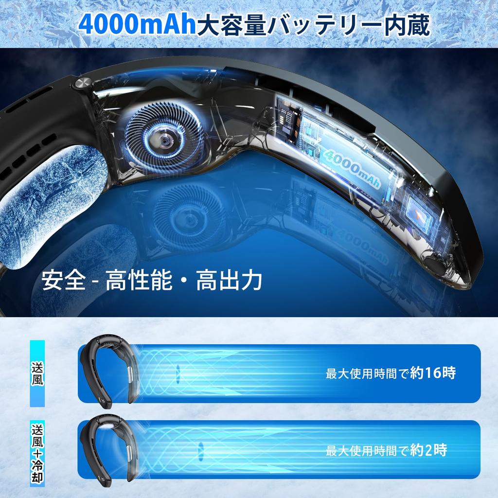 Summer New Model Cooling Plate Neck Neck Neck Portable Stepless Airflow Semiconductor LED 4000mAh High Long Continuous Heatstroke Prevention Sports