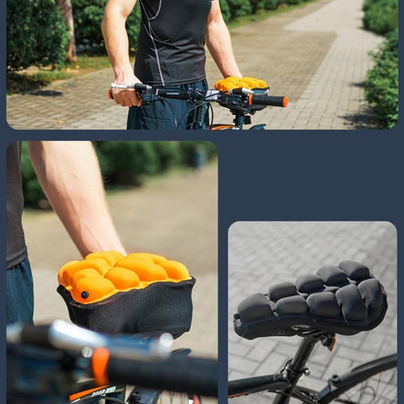 Inflatable Exercise Bikes Seats Cushion Cover Cycling Mountain Bicycles Seats Cover 3D Padded Bicycles Saddles Cover