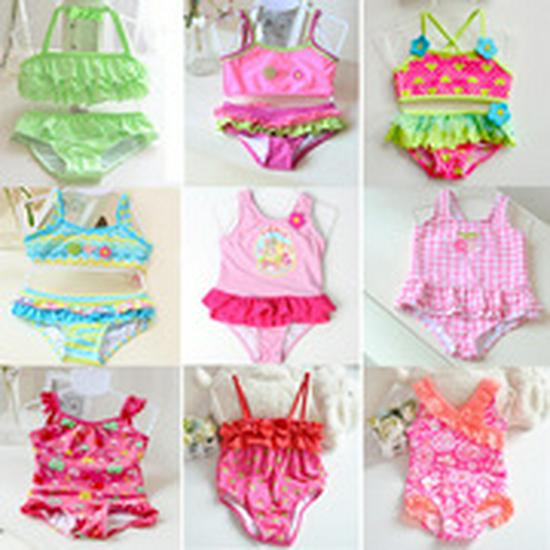Colorful Print Adjustable Tie Bikini Set for Girls - Baby To Medium Sizes