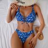 2026 Women's European & American Style Printed Straps Bikini Swimsuit, Two-Piece Fit