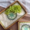 Asian Handmade Rattan Shell Tray Decorative Dining Accessory Fruit Serving Plate Home Snack Storage Tray for Living Room