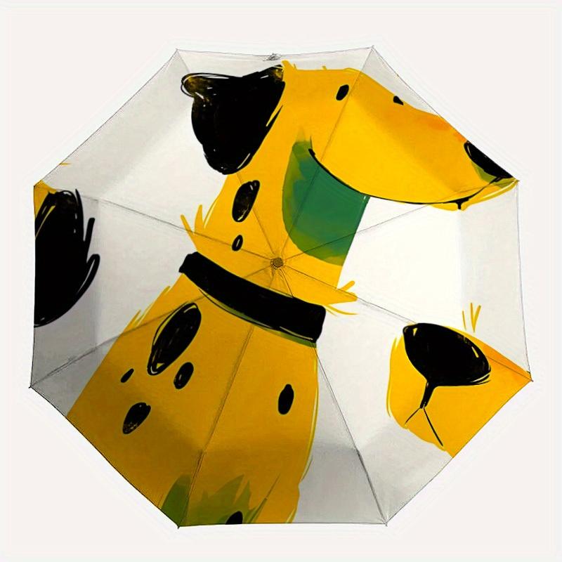 

1pc Dalmatian Spots Auto Open/Close Umbrella Sturdy Iron Frame, Compact Travel UmbrellaIntricate Design Umbrella a0829080
