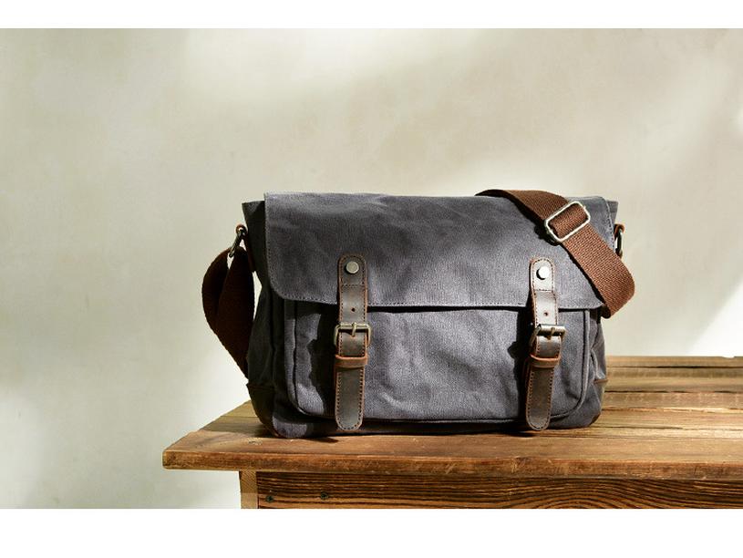 Herren Wasserdichte Canvas & Leder DSLR Kamera Umhängetasche