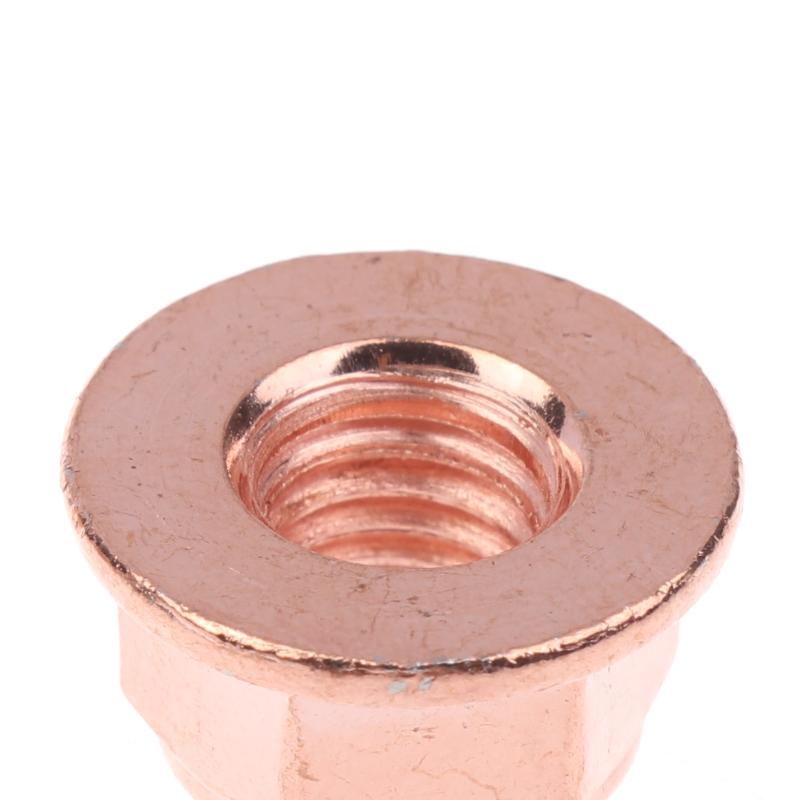 12/50 Stück M8 Kupferbeschichtete Stehbolzen Sicherungsmuttern Kupferbolzen Schraubenbolzen Schraube Turbo Auspuffbolzen Sechskant Kupfer Auspuffmuttern