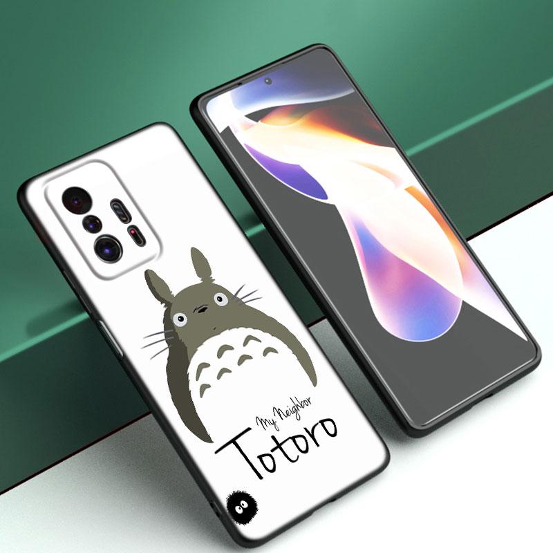 Studio Ghibli Totoro Phone Case For Xiaomi Mi A2 8 9 SE Note 10 10T 11 12 Lite 9T 11T 12S 12T Pro A3 6X 12X Soft TPU Black Cover