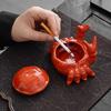 Cute Crab Ashtray With Lid Anti Fly Ash Ceramic Cigar Ashtray Living Room Home Office Decoration Art Ornaments Gift