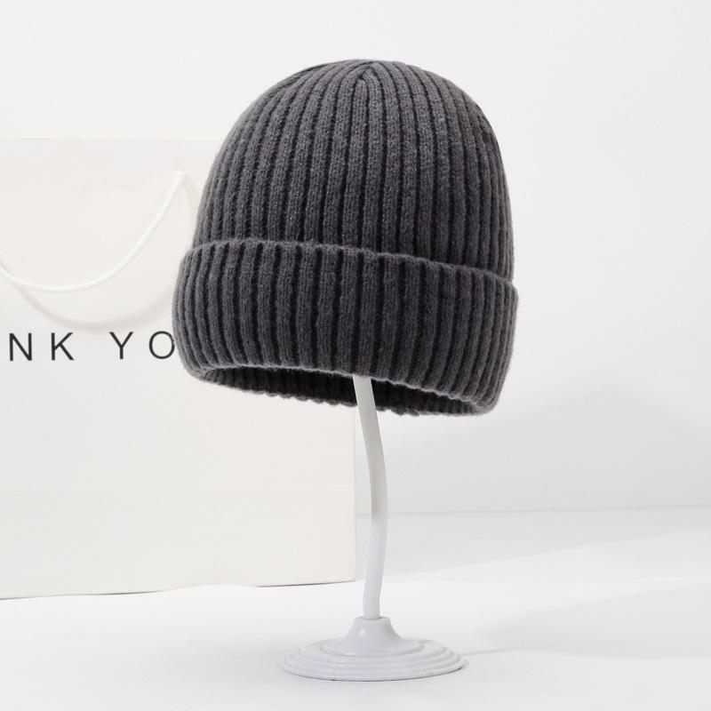 

Men Winter Knitted Hat Plush Warmth Peaked Cap Outdoor Earmuff Casual Fashion Faux Fur Lined Bomber Hats Cycling Ear Protection 54-60CM сірий