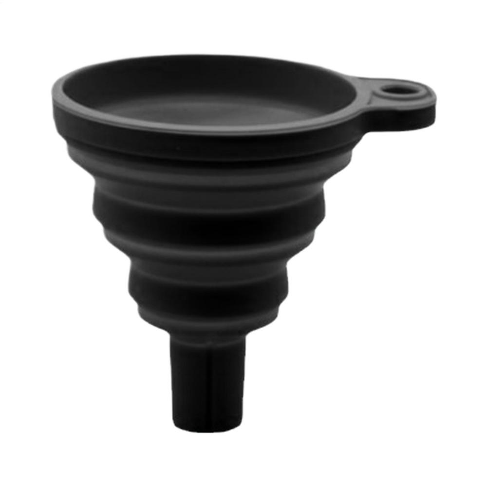 Car Oil Funnel Foldable Silicone Splash-Proof Universal Multi-Purpose Car Oil Change Funnel Spill Saver for Kitchen Cooking Lab чёрный