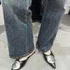 Vintage Damen Frühling Sommer Ballerinas Pantoletten Hausschuhe Schuhe Mode Slip-On Kleid Pantoletten für Damen Streetstyle Muels