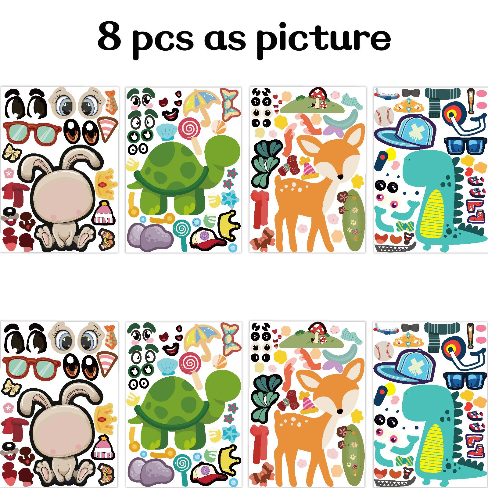 

Много стилей. Сделайте свои собственные наклейки для детей, сделайте наклейку с лицом животного своими руками, вечеринку, фестиваль, награду за креативное художественное ремесло, забавную наклейку-головоломку