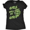 Womens Funny T Shirts Medusa Girls Will Be Girls Sarcastic Graphic Novelty Tee for Ladies