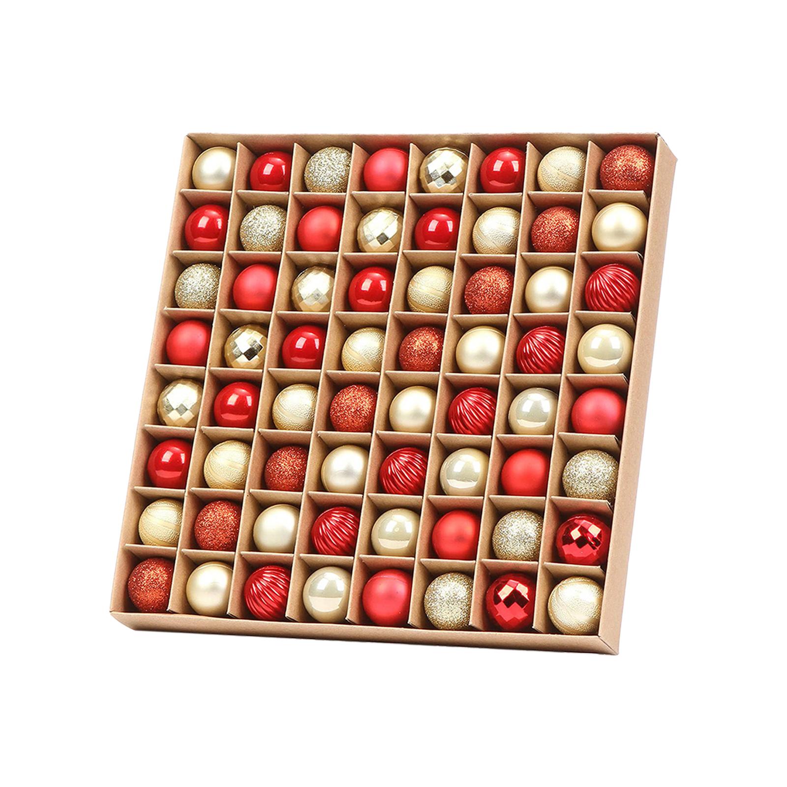 

64Pcs Christmas Ball Ornaments DIY Christmas Baubles Hanging Pendant for Christmas Party Holiday Valentine s Day Indoor Outdoor