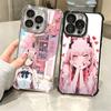 Zero Two 02 Kawaii Niedliche Weiche Handyhülle Für iPhone 15 16 17 Air 14 Pro Max 16E Plus 13 12 Mini Galvanisiert Anti-Fall Hüllen