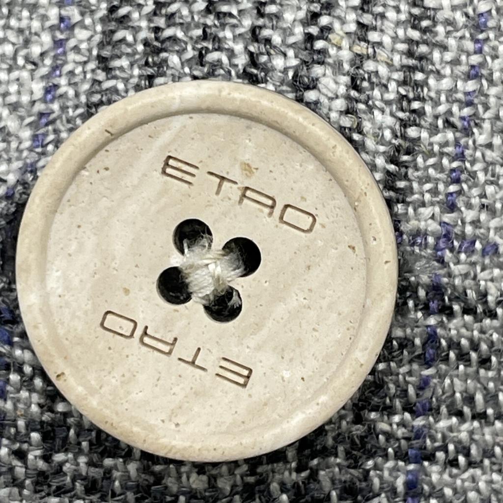 ETRO 2010 Gray Silk Linen Wool Glen Check 2B Tailored Jacket Jacket 60 grayUsed