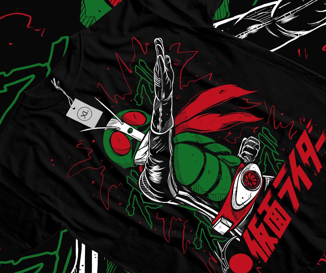 Anime Kamen Rider T-shirt Masked Rider GifT-shirt Unisex Short Sleeve All Size S