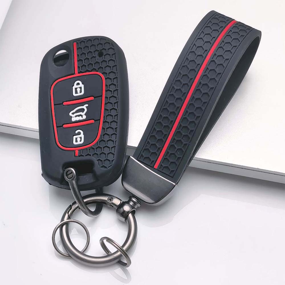 Key Fob Cover for Hyundai with Keychain Anti-Scratch Guard Shockproof Protection Soft Grip Texture Responsive Button Touch Dust Resistant Cover