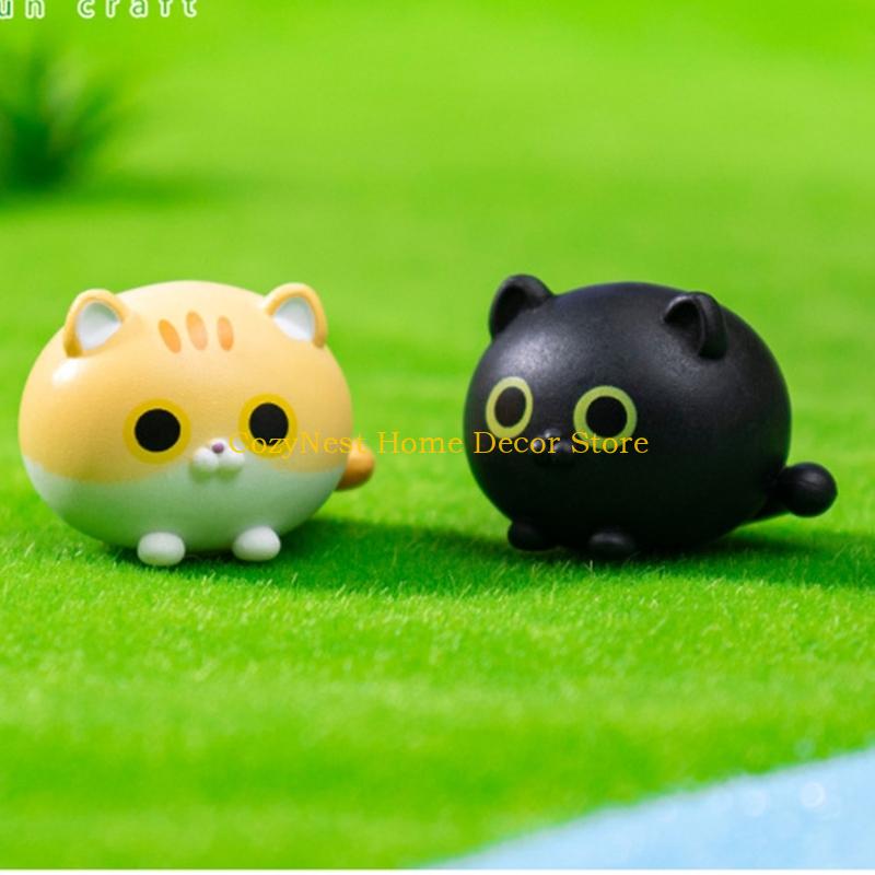 92MF Cats Figurines Mini Cats Decors Toy Playsets Miniature Doll Garden Figurine