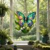 Flower Butterfly Design Window Sticker, Adhesion No Glue Waterproof Wall Decal for Living Room Bedroom Entrance Hall Home Decor
