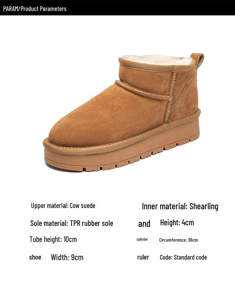 2025 Women's Thick-Soled Sheepskin Snow Boots, Fleece-Lined & Non-Slip