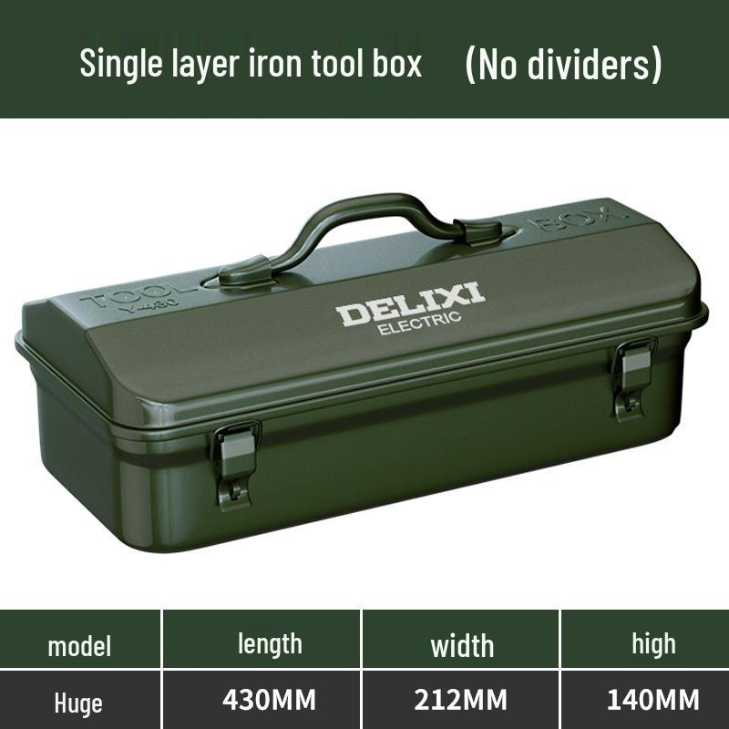 Delixi Industrial-Grade Metal Tool Box for Home and Auto Repair