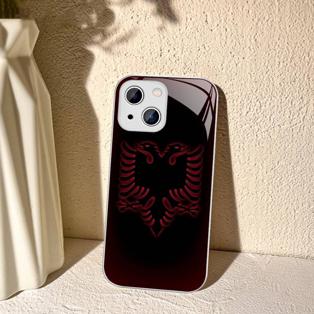 

Albanian Flag Map For IPhone 14 13 12 Mini 11 Pro XS Max X XR 14 Plus Tempered Glass Cover iphone 13
