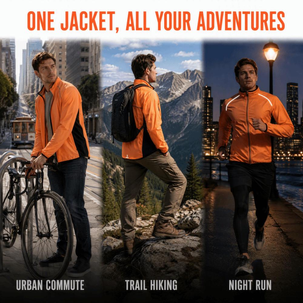 Polyester Men Cycling Jacket Orange Off Road Motorcycle Cycling Jacket  Off Road Motorcycle Riding