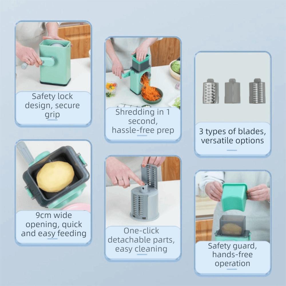 Vegetable Shredder Rotary Cheese Grater Labor-saving Nut Grinder Smoothies