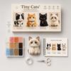 3D Beaded Animal Kit Tiny Cats DIY Craft Set Includes Four Cat Figures with Beads and Tools for Detailed Handmade Decoration