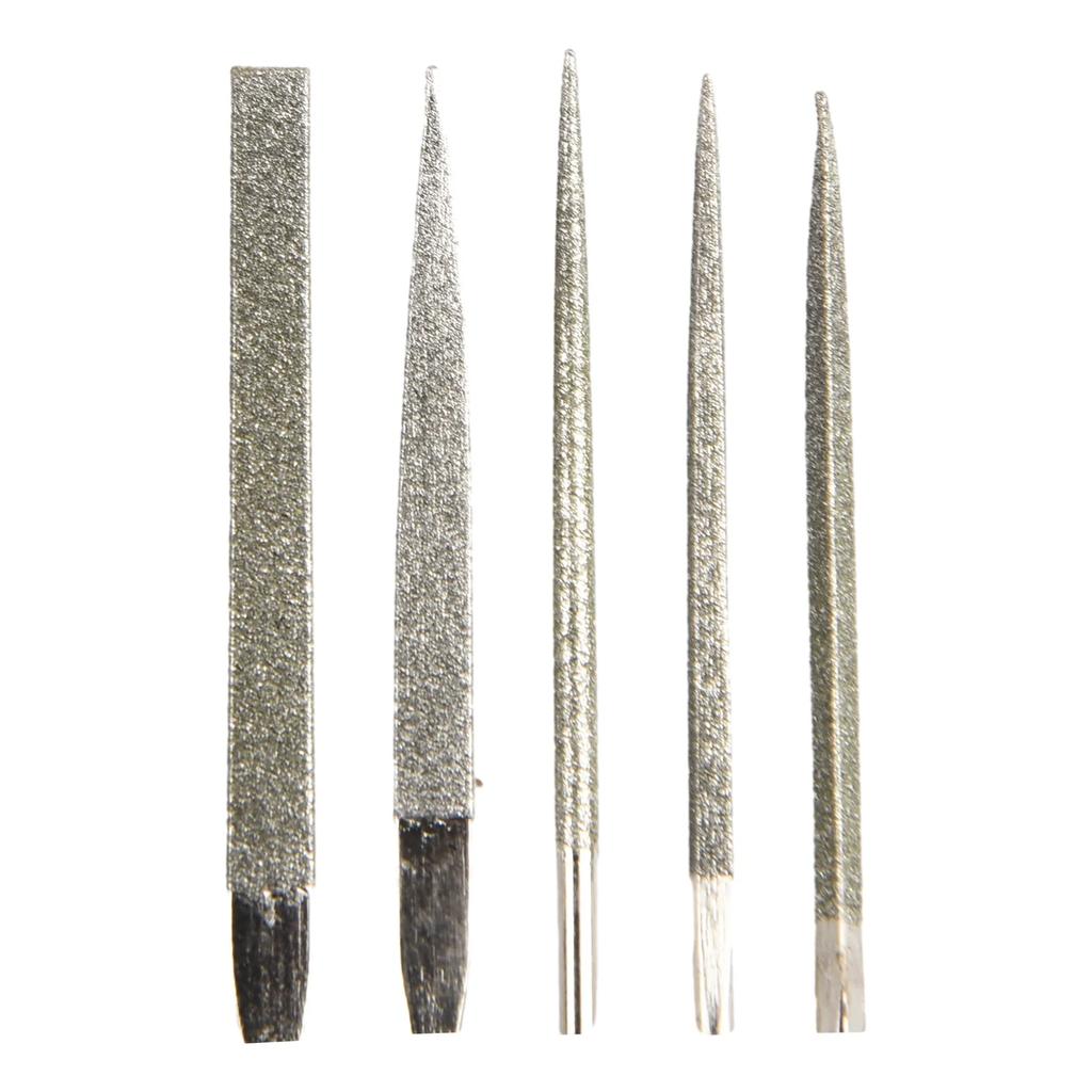 5Pcs Small Files Needle Set Pocket Files Woodworking DIY 2×100mm Triangle Square Round Flat Semicircle Hand Tool