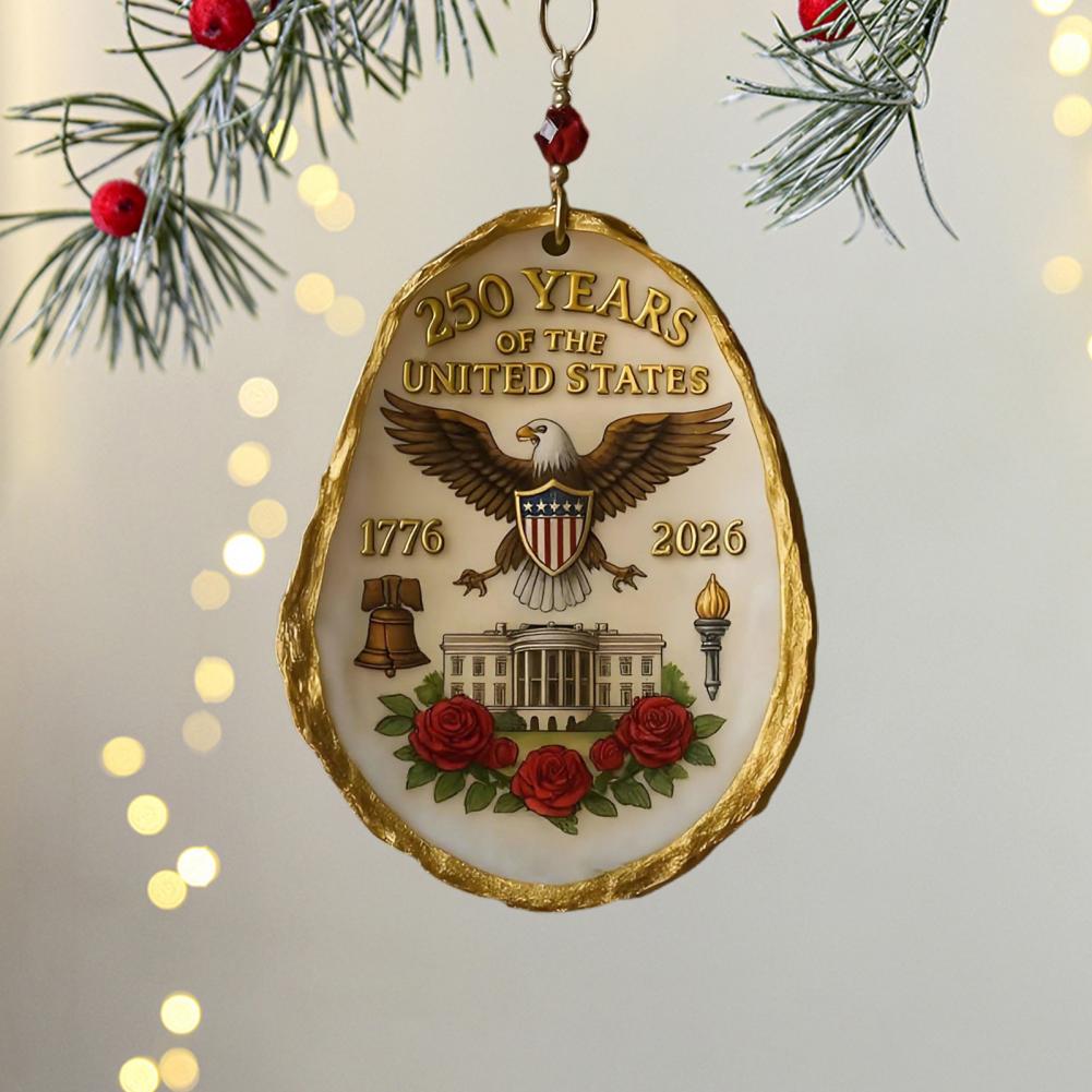 Commemorative Oyster Ornament United States Theme Oyster Ornament 250th Anniversary Patriotic Oyster Shell for Christmas
