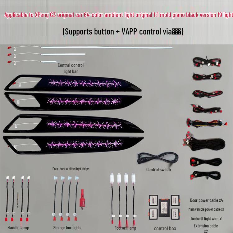 Dynamic Colorful Ambient Lights for Xiaopeng P5/P7/G3/G6 Interiors (Mona03 Model)