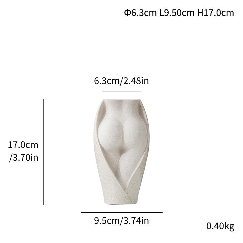 

Straight Vase Ceramic Products Creative Double-Sided Flower Insert Human Handicraft Ornament Ornament Source Factory Hot Sale v303 small size