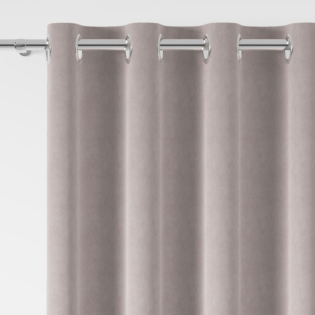 Milas Velvet Curtain with Eyelets, Smooth, 140x260