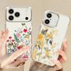 INS Sunflower Print Case For iPhone 17 Pro Max iPhone 16 15 14 13 Pro Max 11 17e 16e Plating Lens Frame Clear Soft Silicone Back Cover