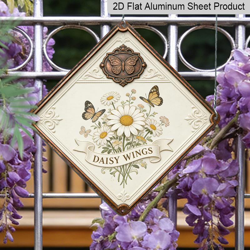 

2D Flat - 1pc Daisy Theme Decorative Gift for Mother | Vintage Metal Aluminum Sign, Suitable for Living Room, Dining Room, Balcony, Garden, Entryway 20*20cm