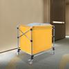Foldable Commercial Laundry Cart with Wheels, Yellow, 100kg Capacity, Heavy Duty Rolling Hamper, Collapsible Laundry Sorter