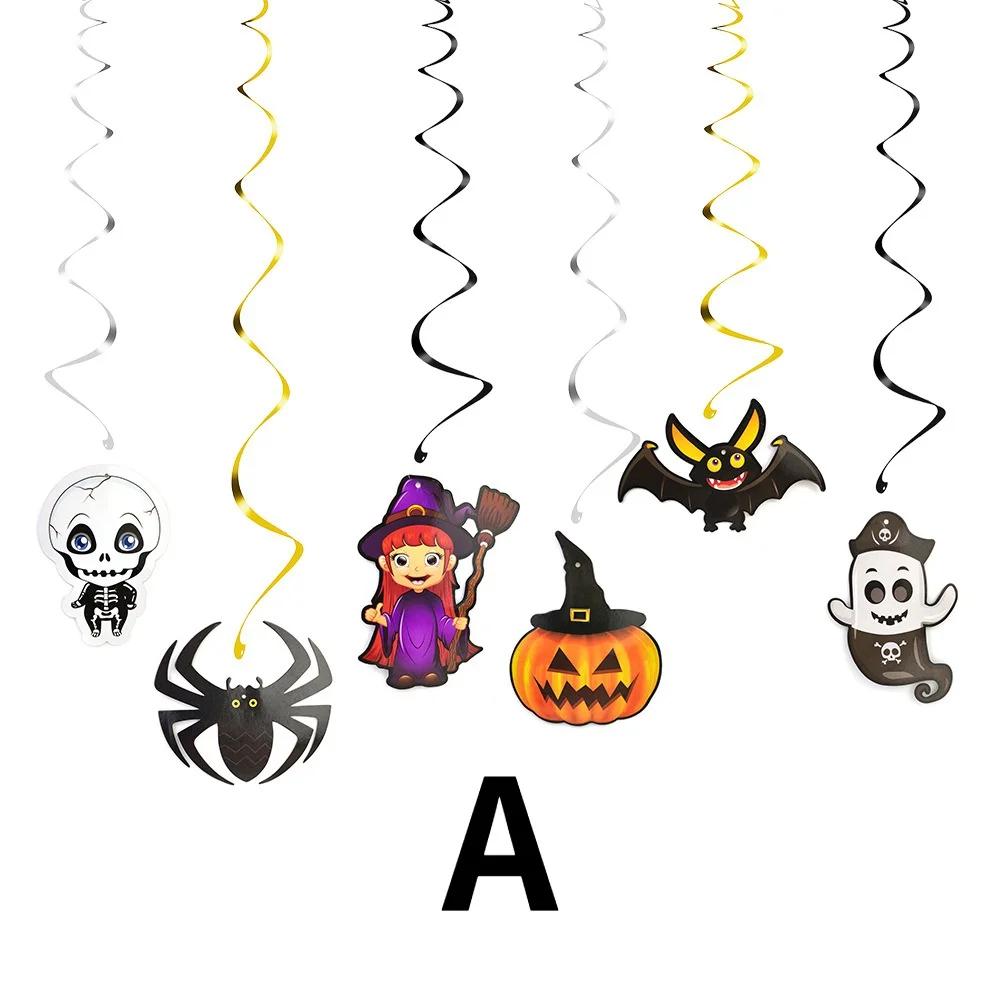 6pcs Ceiling Hanging Swirl Halloween Party Hanging Decoration Home Horror House Festival Party Supplies DIY Event Party Ornament