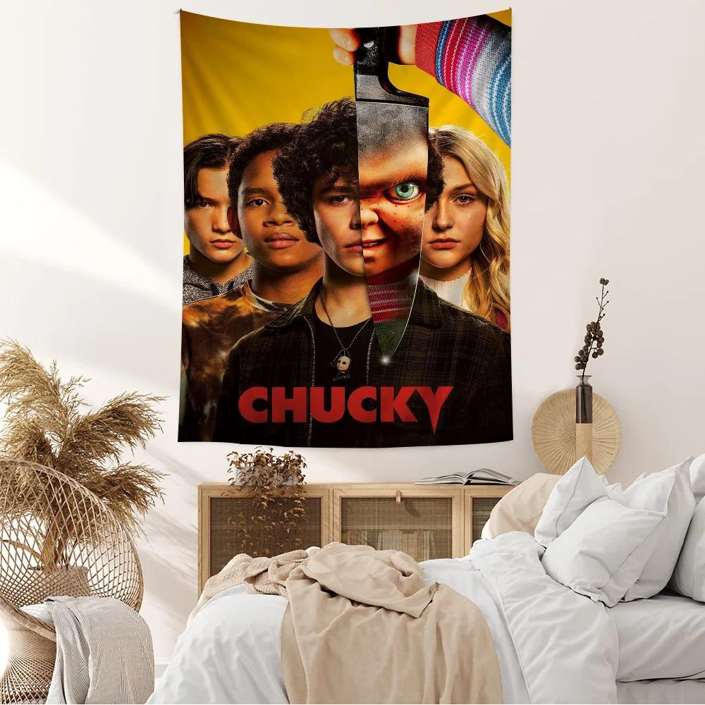 Chucky Horror Movie Anime Tapestry Hanging Tarot Hippie Wall Rugs Dorm Home Decor