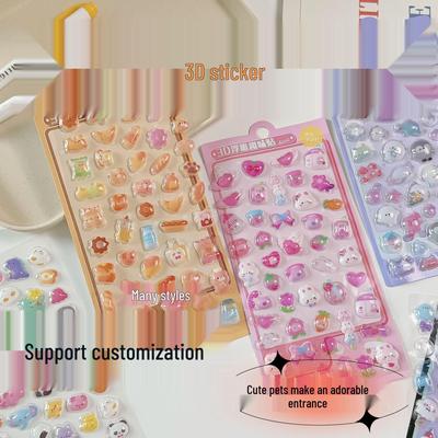 3D Cartoon Animal Epoxy Stickers for Kids and Girls Reward