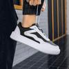 Outdoor Men's Sneakers Comfortable Leather Men's Platform Shoes Casual Lace-up Vulcanized Shoes Black White Walking Shoes