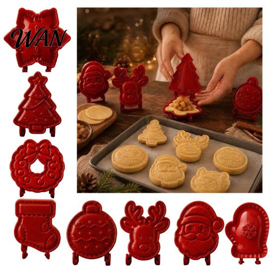 Plastic Dough Press Christmas Hand Pie Mold, Pastry Baking Gifts for Enthusiasts Neatly Cut Cookie Cutters DIY Holiday Treats Stamps