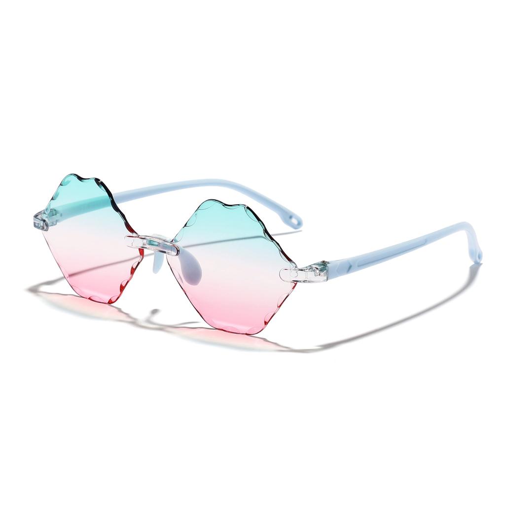 Children's candy color rhombus lace one-piece sunglasses cute baby cartoon concave sunshade sunglasses