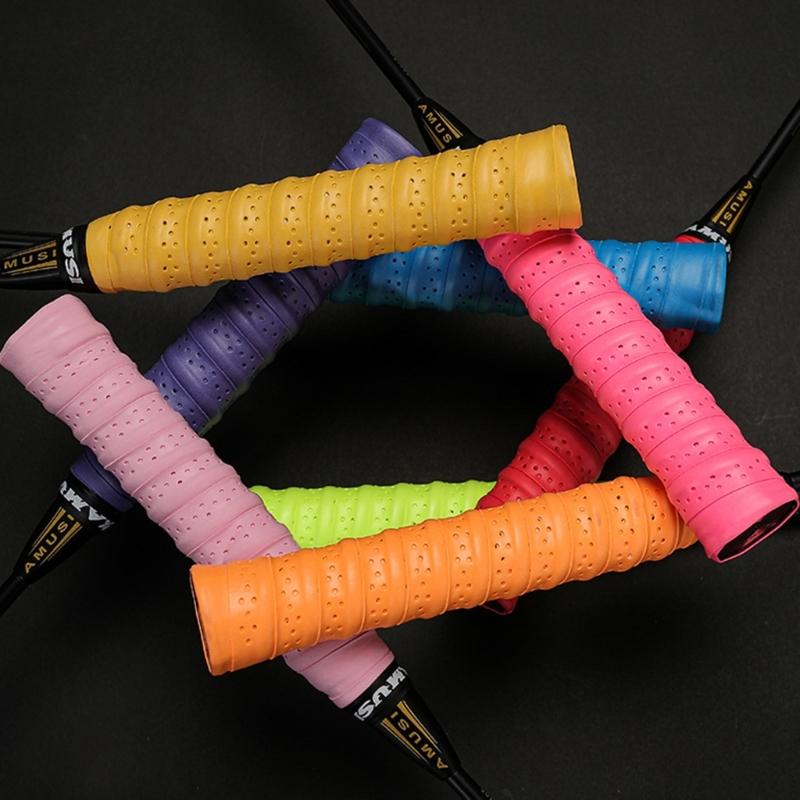 Perforated Designs Tennis Racket Grips Tape Badminton Squash Training Sweatband Anti slip Tennis Grip Head Overgrip