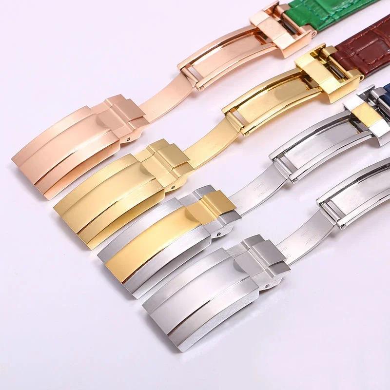 Crocodile Pattern Genuine Leather Watchbands 20mm for  Watch Strap Daytona Submariner  Bracelet Folding Buckle