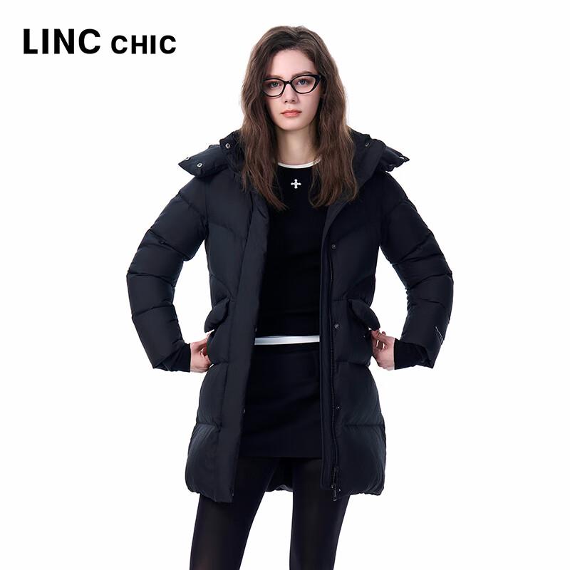 Jinyujie Women's 2025 Winter 90% Duck Down Hooded Mid-Length Puffer Jacket