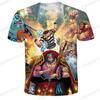 One Piece Gear 5 Nika Luffy 3D Full Print T-shirt Boys Girls Purple Lightning Anime Casual Children Short Sleeve Tops