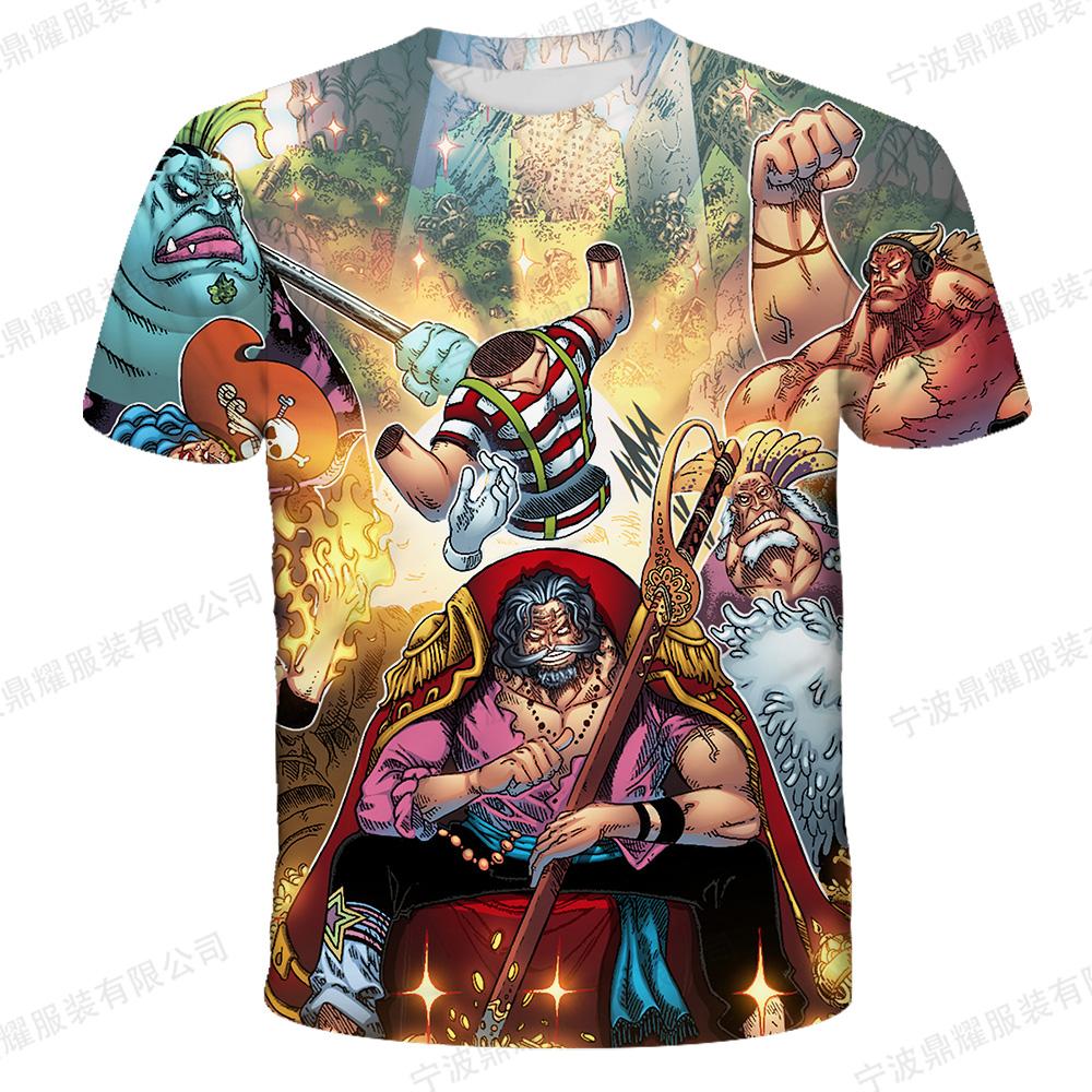 One Piece Gear 5 Nika Luffy 3D Full Print T-shirt Boys Girls Purple Lightning Anime Casual Children Short Sleeve Tops