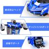 1/18 Scale Transforming RC Car, Robot Toy, Police Car, Stunt Car, Multifunctional, Transforms into a Robot, LED, 360-Degree Rotation, Remote Control,