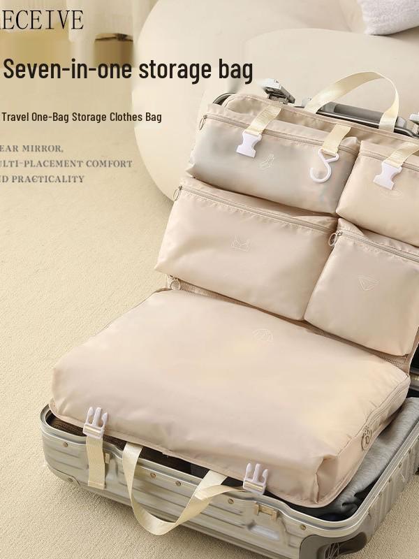 7-in-1 Travel Organizer: Multifunctional Hanging and Divided Compartment Bag