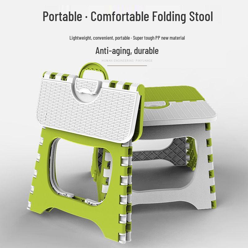 Portable Folding Plastic Stool for Adults: Compact Outdoor Bench for Fishing